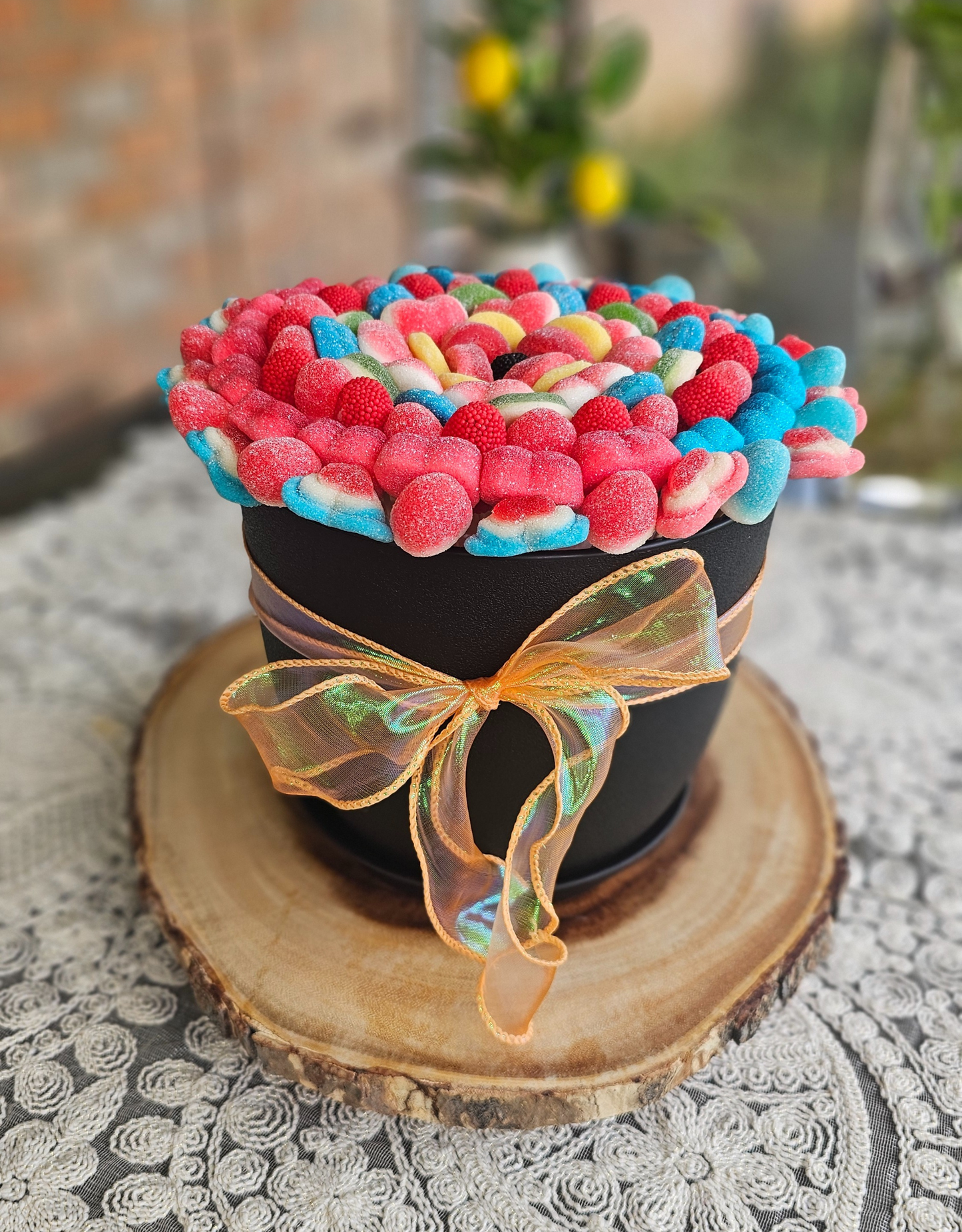 Rainbow Bloom Candy Gift Pot